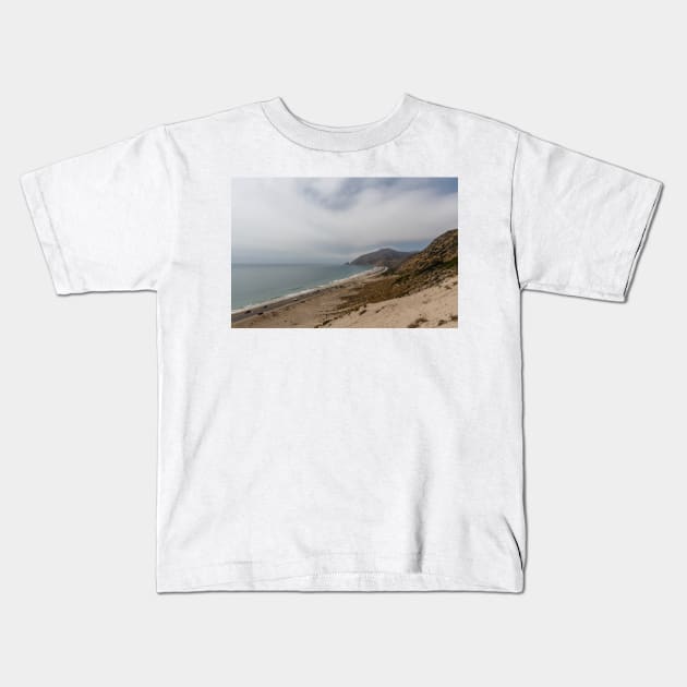 Scenic aerial Pacific coast vista near Point Mugu, California Kids T-Shirt by AlexK